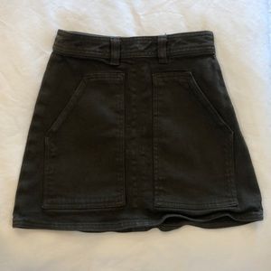 Army green jean skirt